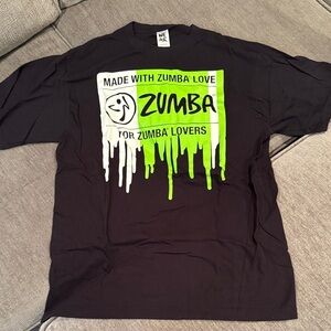 Zumba Fitness Black and Green Short Sleeve Tee